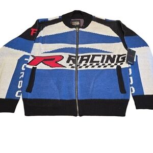 Copper River Zip Up Knit Racing Sweater Size XL NWT